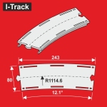 Hacker-Model MC24912 - H0 - Gebogen Segment für Märklin R 1114,6 mm 12,1° (6 Stück)
